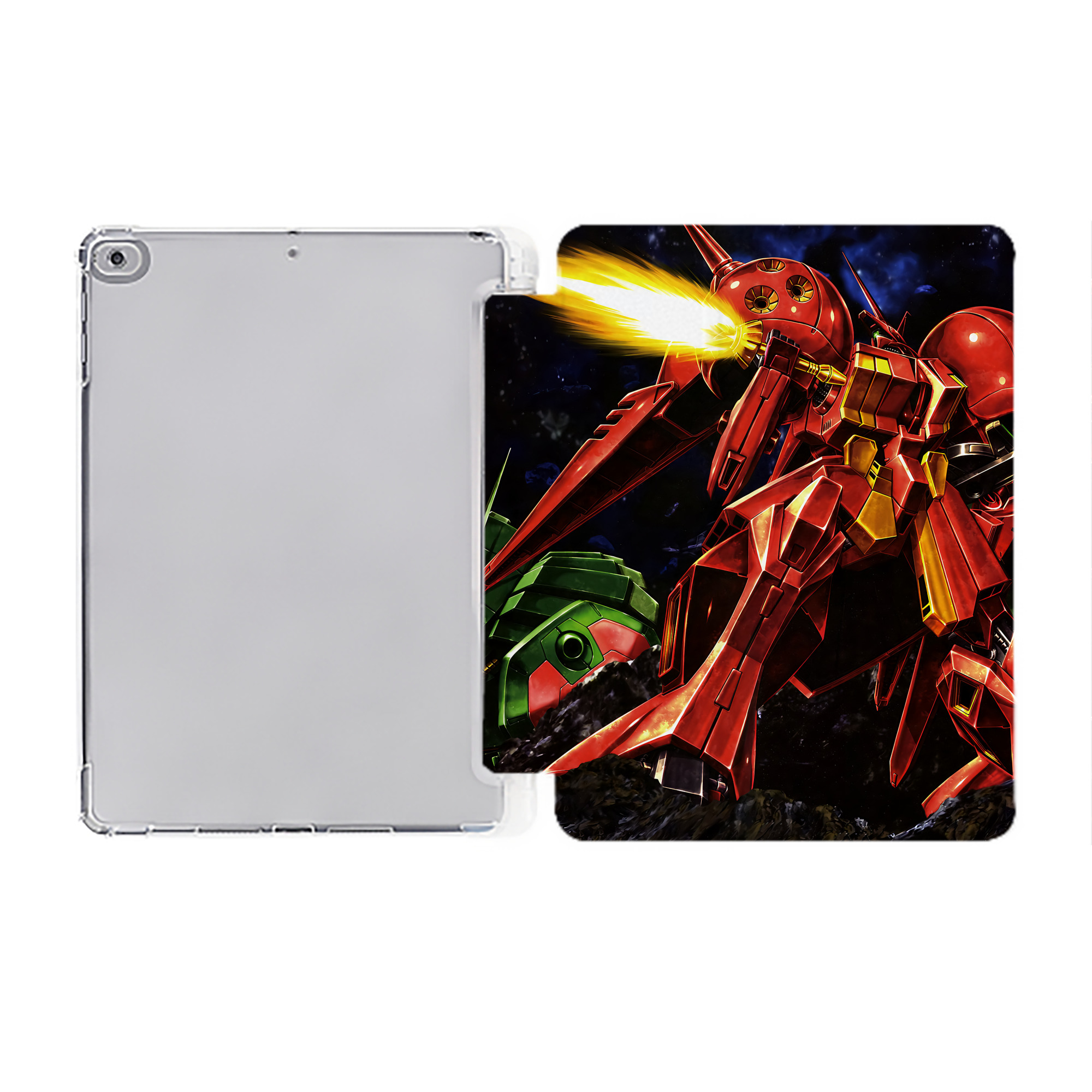 （画像用） 機動戦士ガンダム Mobile Suit Gundam IPad ケース ペン収納付き 三つ折りスタンド PUレザー×シリコン 対応機種9.5/10.5/10.9インチ
